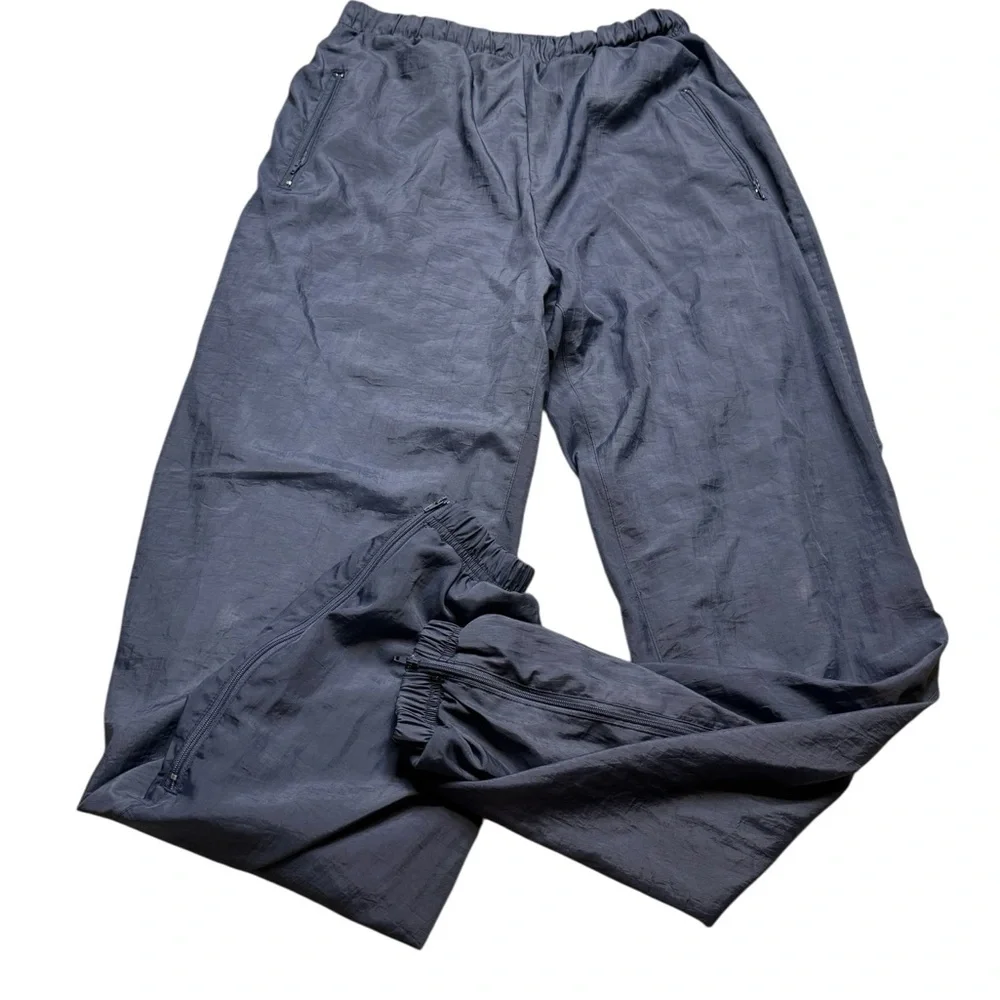 🎽 Vintage AVAIT Sportif Mens Navy Track Windbreaker Pants Zip Cuff Joggers L 🎽